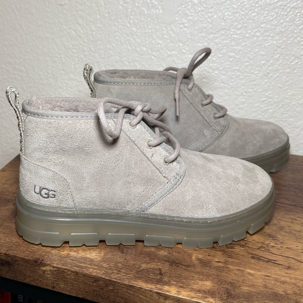 UGG Women's Neumel Light Gray Lace Up Booties